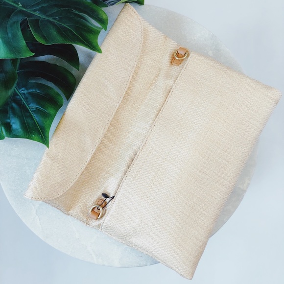 Belize Natural Fold over Clutch - Picture 5 of 7